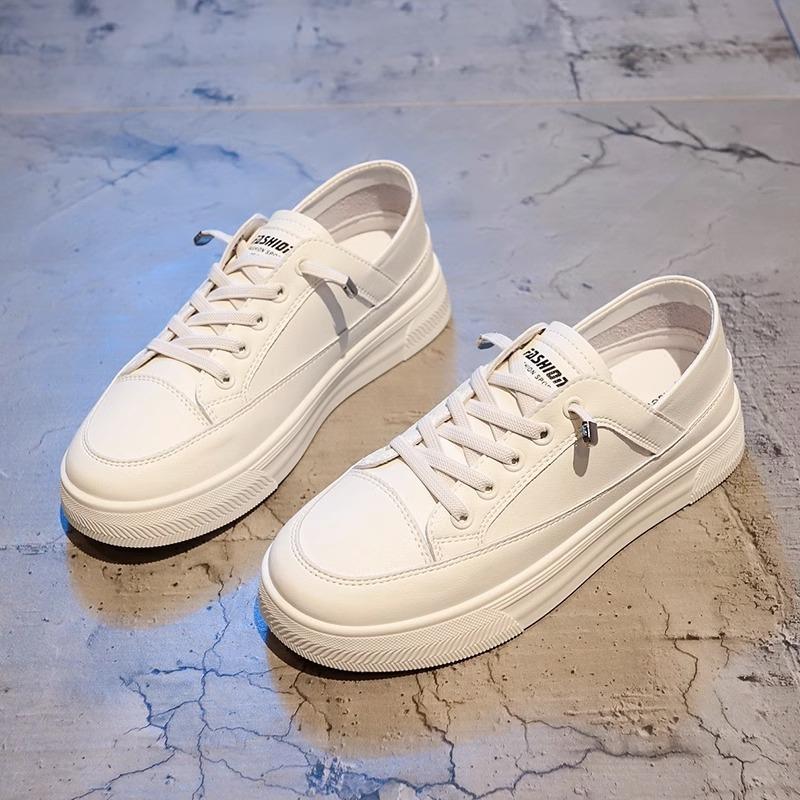 

Super fire little white shoes 2024 women s new autumn one-pedal casual two-wear lazy shoes versatile foreign style board shoes explosion 40 бежевий