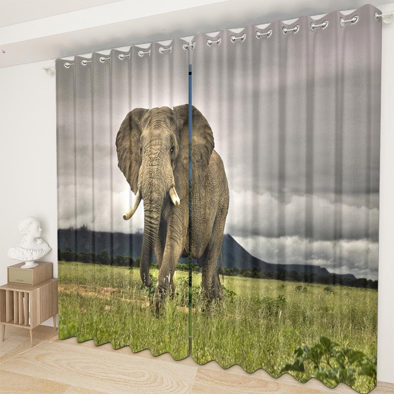 Animal Curtain Cloth Bedroom Living Room Balcony Blackout Curtain Office Hotel Insulation Curtain