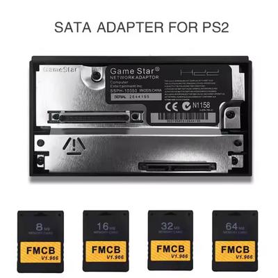 SATA Interface Netwerkkaart Adapter met Gratis McBoot V1.966 FMCB Geheugenkaart voor PS2 Console SATA Socket HDD voor Sony Playstation 2