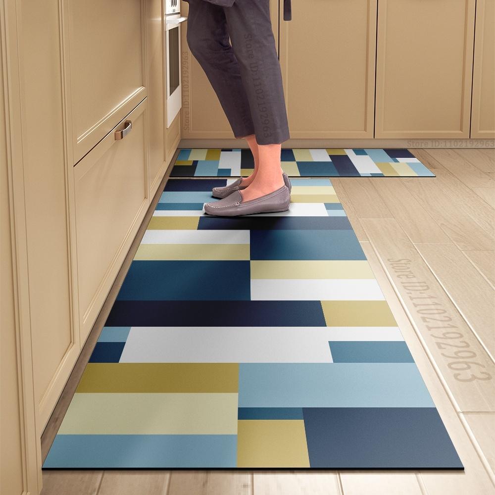 

Кухонний килимок Міцний килимок для вхідних дверей додому Високоякісні кухонні килимки для підлоги Водонепроникний Побутовий Миючий Нековзкий Великий килим 50x80and50x160cm 2pc