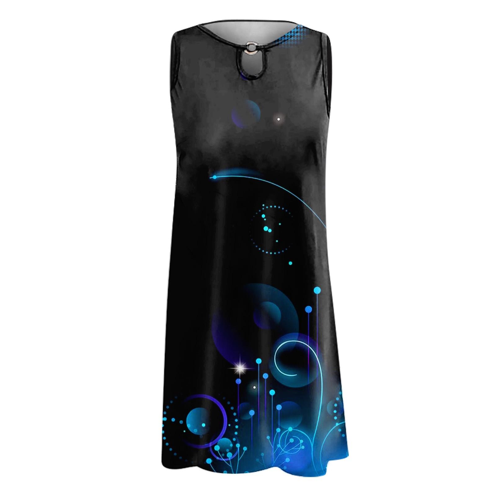 Женское повседневное летнее платье без рукавов с принтом — фото 5