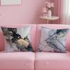 art theme Minimalist Marble Patterned Cushion Cover Soft  EasyWash Pillow Case  Versatile for Couch Bed Travel and Office