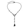 Goth Black Water Drop Crystal Chest Chain Necklace for Women Collares Vintage Sexy Link Choker Y2K Halloween Jewelry Accessories