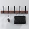 Nástěnný háček z ořechového dřeva Černá Bílá Hliník Creative 3 4 5 Řadové háčky do koupelny Kuchyňská dvířka Dekorativní držák na ručníky na ručníky
