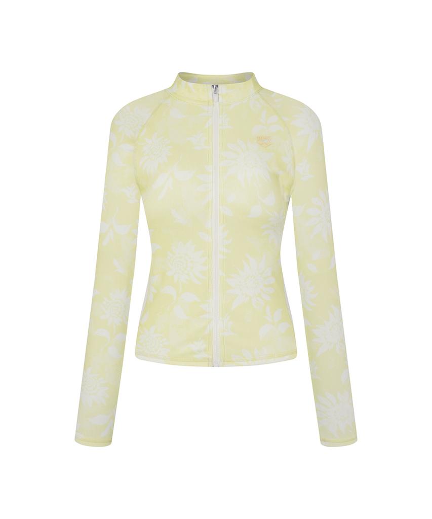 Alena Sunny Slim Fit Semi-Crop Zip-Up Rash Guard A5Bl1Pq11Lye