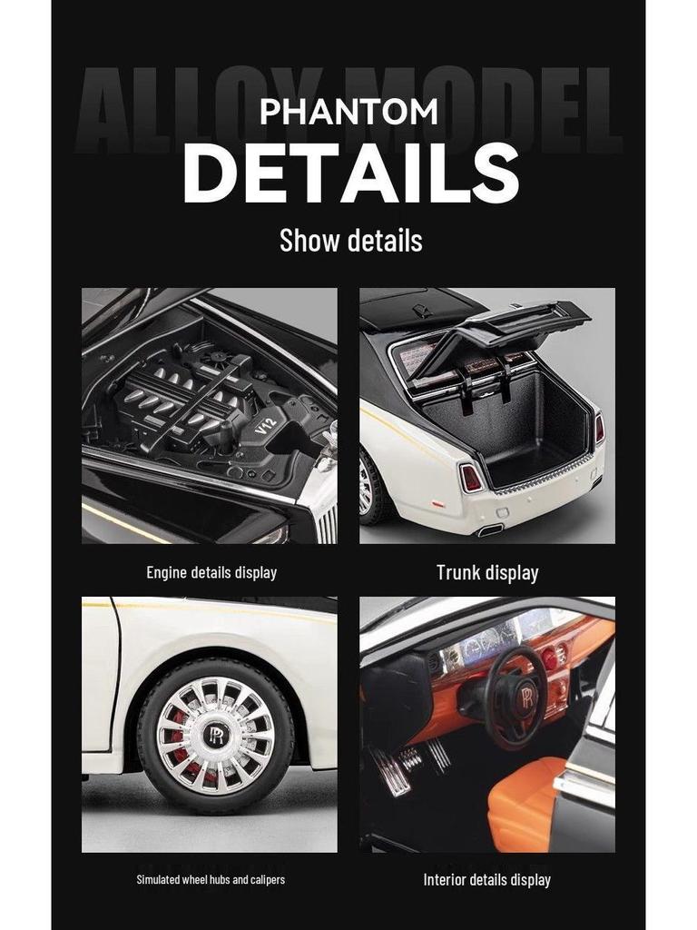 1:18 Scale Rolls-Royce Phantom Alloy Car Model - Collector's Item and Decorative Piece