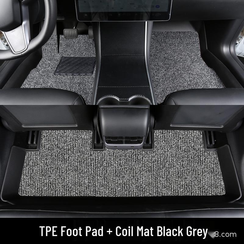 Zhonghua V7 Foot Mats (2018-2019): Non-Slip, Wear-Resistant, Waterproof TPE Car Floor Mats Full TPE Mats + Black and Gray Loop