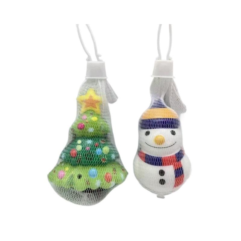 4 Pcs Christmas Slow Rebound Doll Pu Foam Toy Santa Claus Snowman Reindeer Christmas Tree Stress Relief Pinch Music