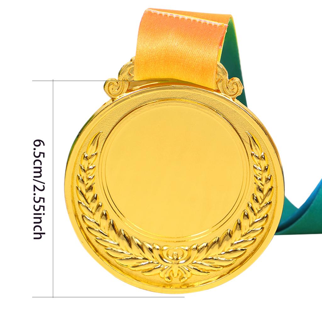 2.54 Inches Winner Award Medal with Neck Ribbon Wheat Ear Gold Silver Bronze Medals Competition Award Medal for Souvenirs Gifts