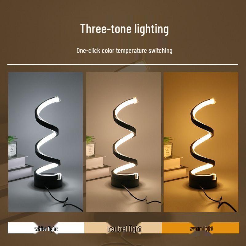 Modern USB-Powered Adjustable Spiral LED Desk Lamp