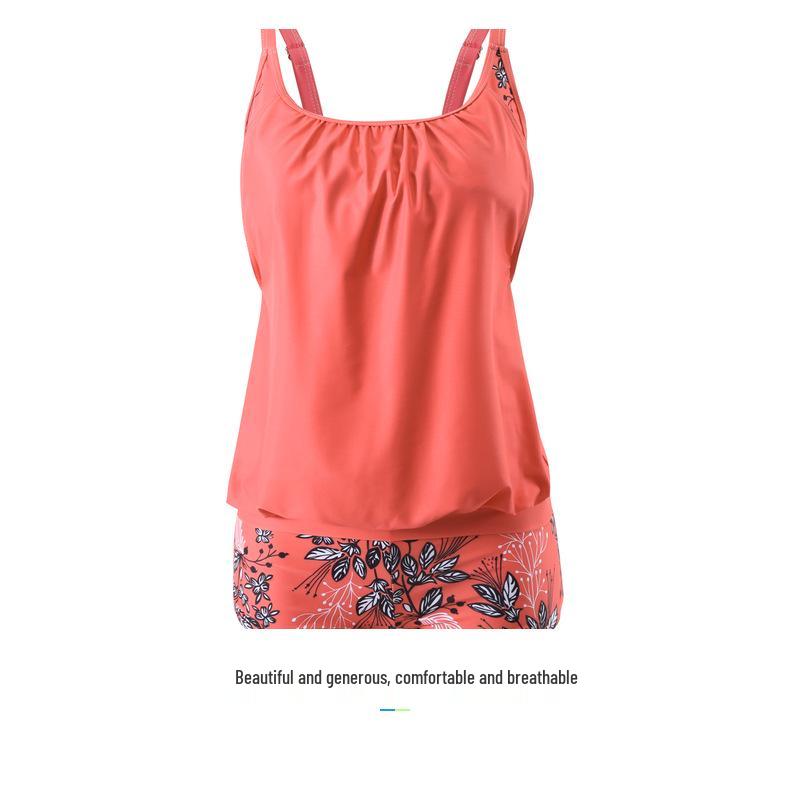 2024 Plus Size Women's Quick-dry Two-Piece Set: European & American Style Bikini with Shorts and Vest