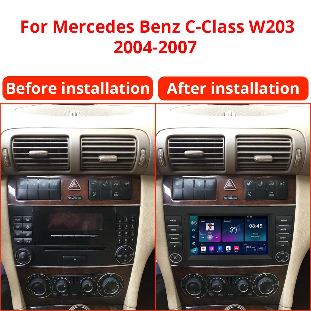 7Inch Android 13 GPS Car Multimedia Player For No DVD Mercedes Benz C-Class W203 Wireless Carplay & Android Auto GPS