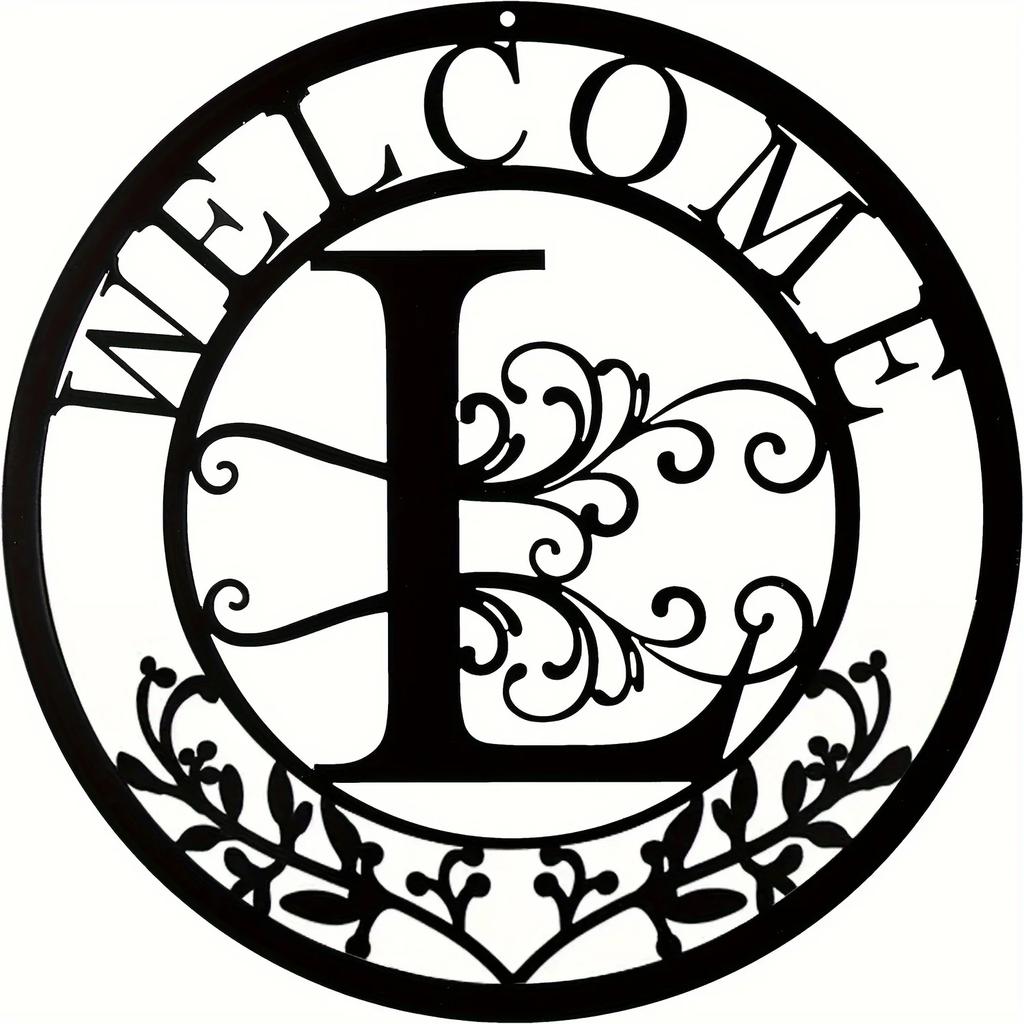 1pc Personalized Family Name Metal Sign (12in) - Letter Design Birthday Gift