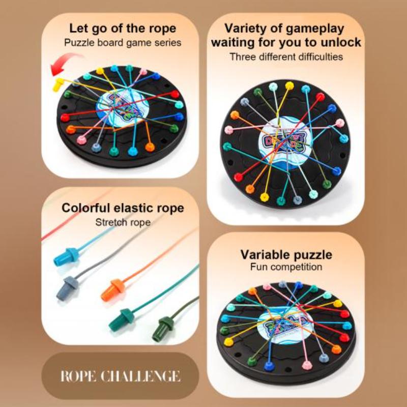 1 Set Kids Rope Untangling Game Twisted Rope Knot Board Game Logic Thinking