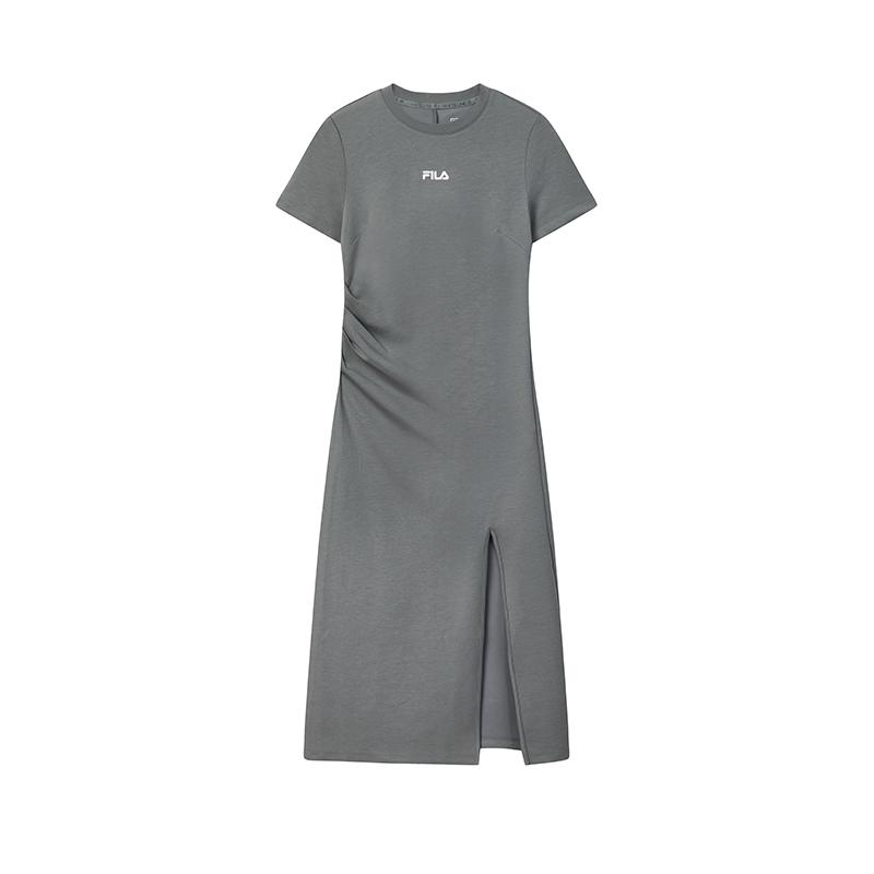 

FILA Original Split Goddess Skirt III Fashion Simple Classic Retro Elegant Relaxed Casual Versatile Comfortable Short Sleeve Dress F51W629304FGY 2XL
