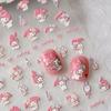 Sanrio My Melody 3D Embossed Cartoon Nail Stickers - Cute DIY Designs for Students