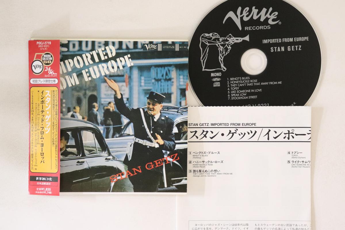 

CD STAN GETZ - Imported From Europe POCJ2719 Verve Records 1999 Japan Obi Jazz Used