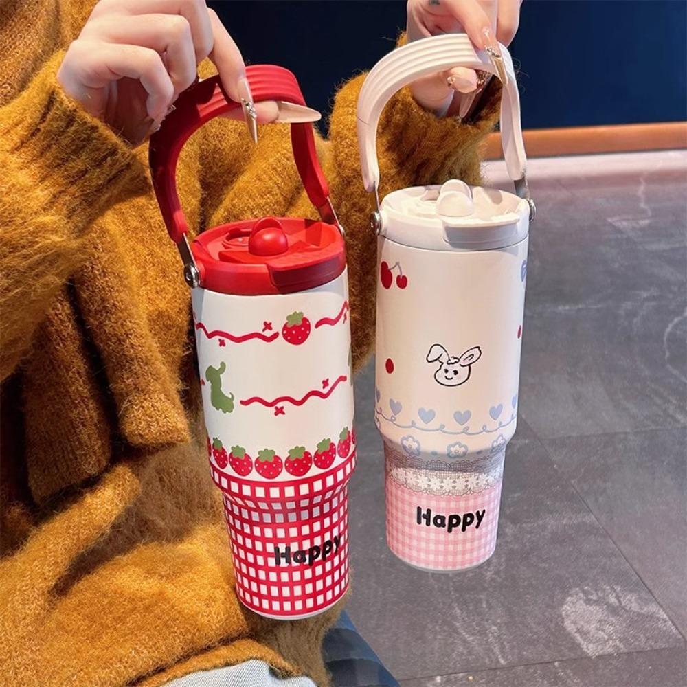 900ml Insulated Cup Stainless Steel Insulation Or Cooling Thermal Water Bottle with Lifting Hand High-Capacity Vacuum Flask
