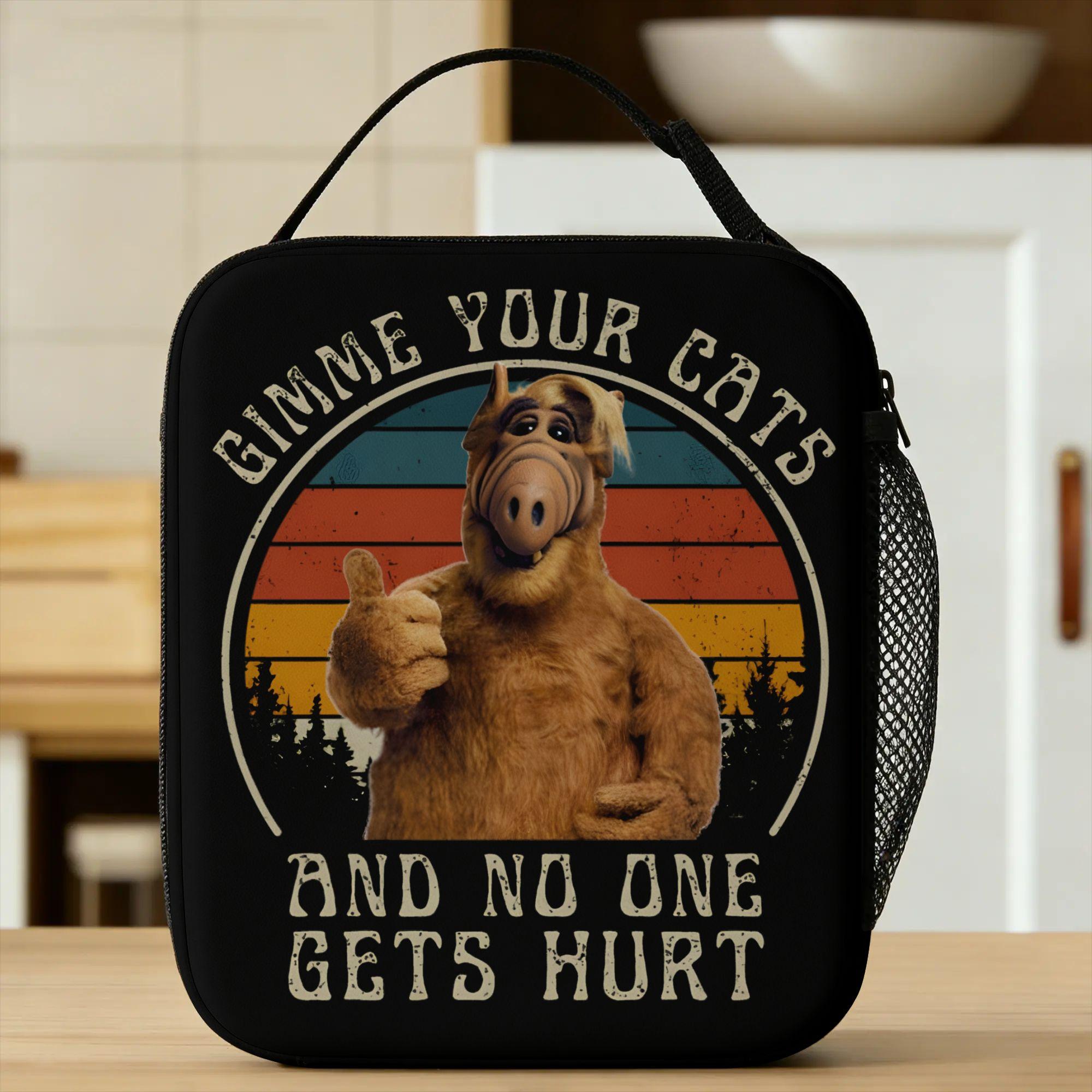 ALF Alien Life Form Lunch Bag Retro Lunch Box Travel Portable Insulated Thermal Lunch Bags For Girls Oxford Print Cooler Bag One Size