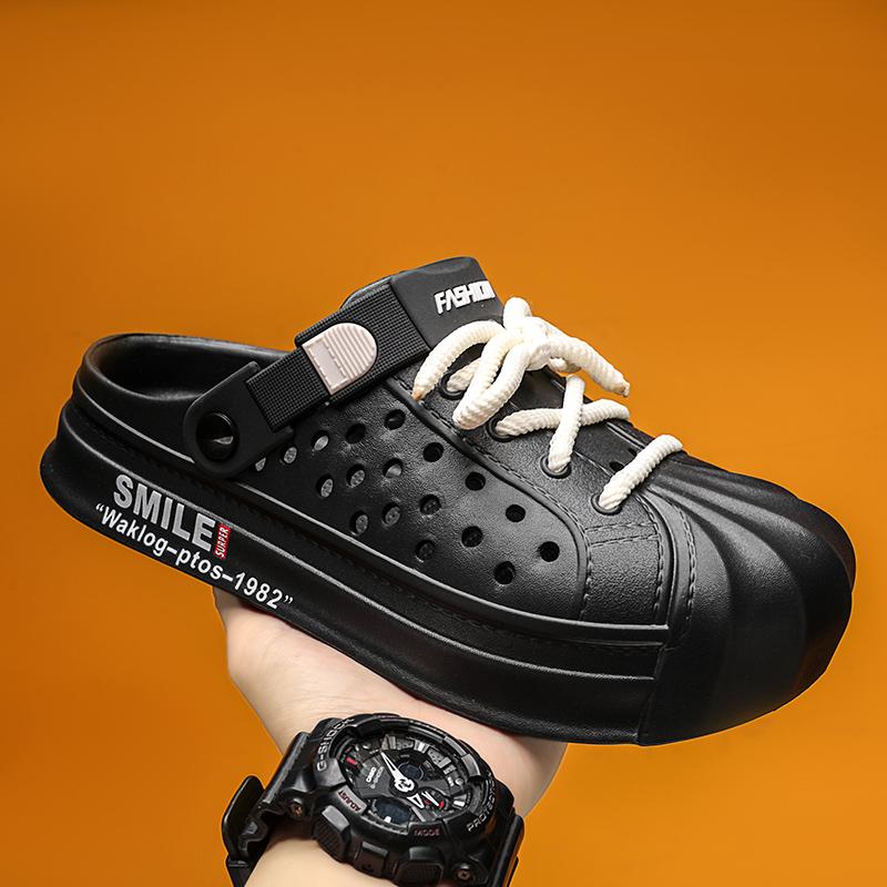 

Мода Модные мужские пляжные сандалии Сабо для отдыха Удобные домашние тапочки Трендовая мужская повседневная обувь Обувь для дома и сада Мужские пляжные сандалии 45 чёрный