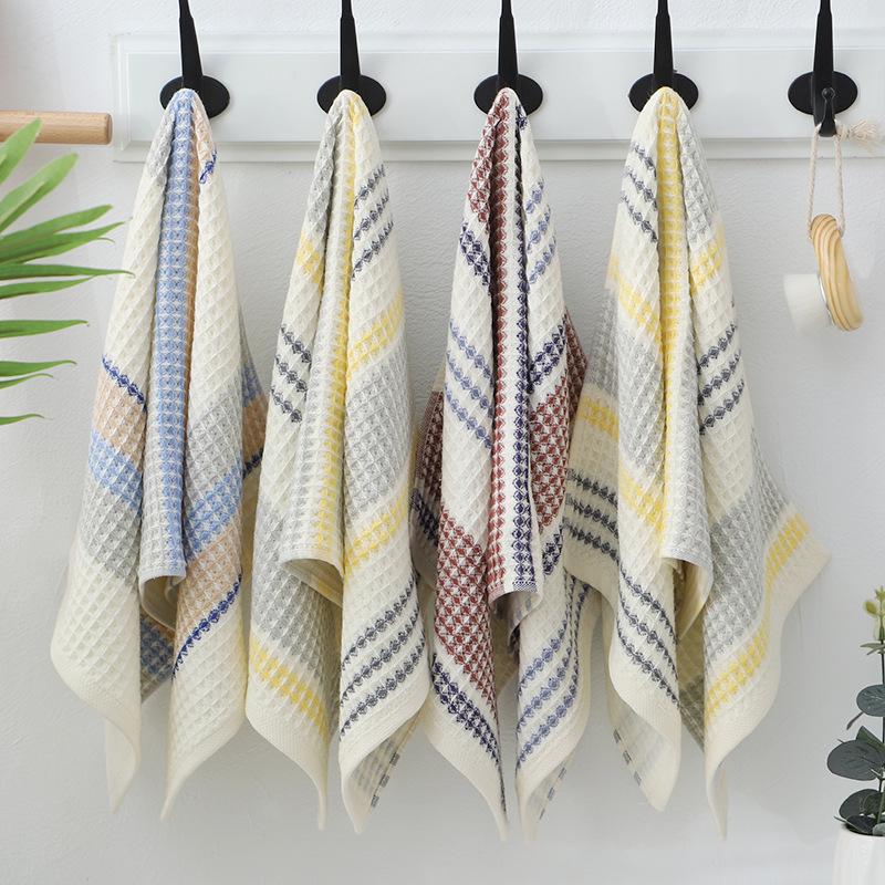 2023 Pure Cotton Waffle Gauze Face Towel - Solid Color Daily Essential