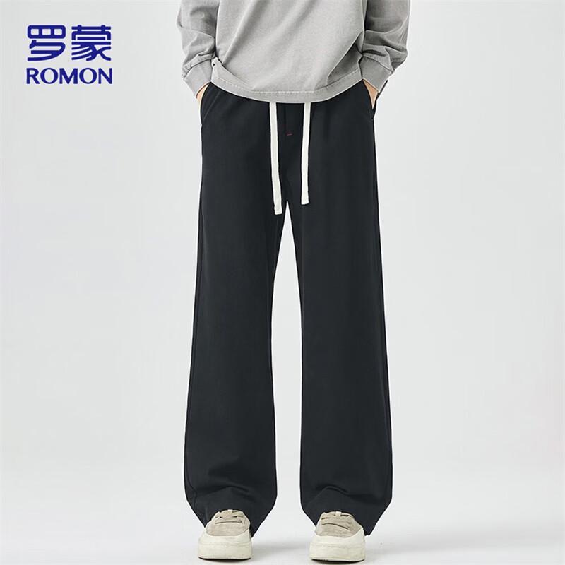 ROMON Men's Loose Straight-Leg Casual Pants