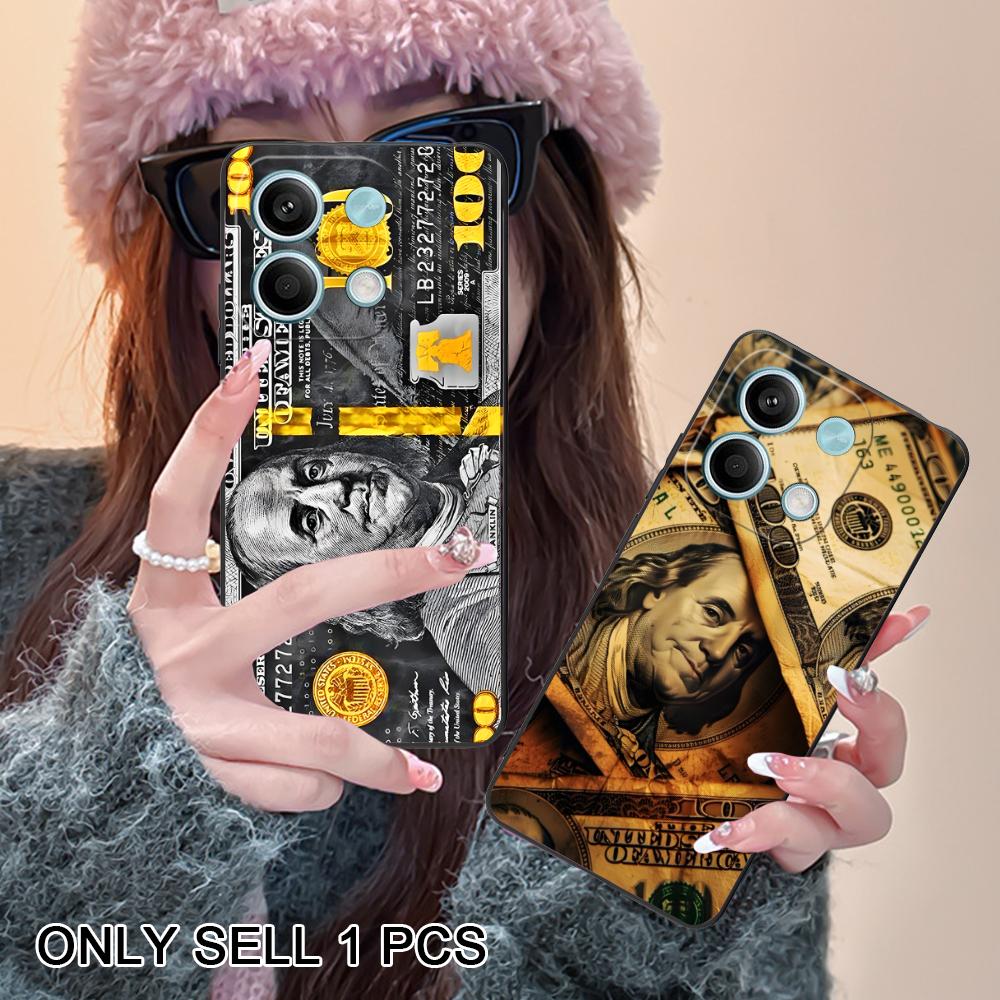 USD Dollar Matte TPU Mobile Phone Case for Xiaomi Redmi 15 14 13 12 A5 3 2 1 C Plus 4G 5G Colorful Printing Cover