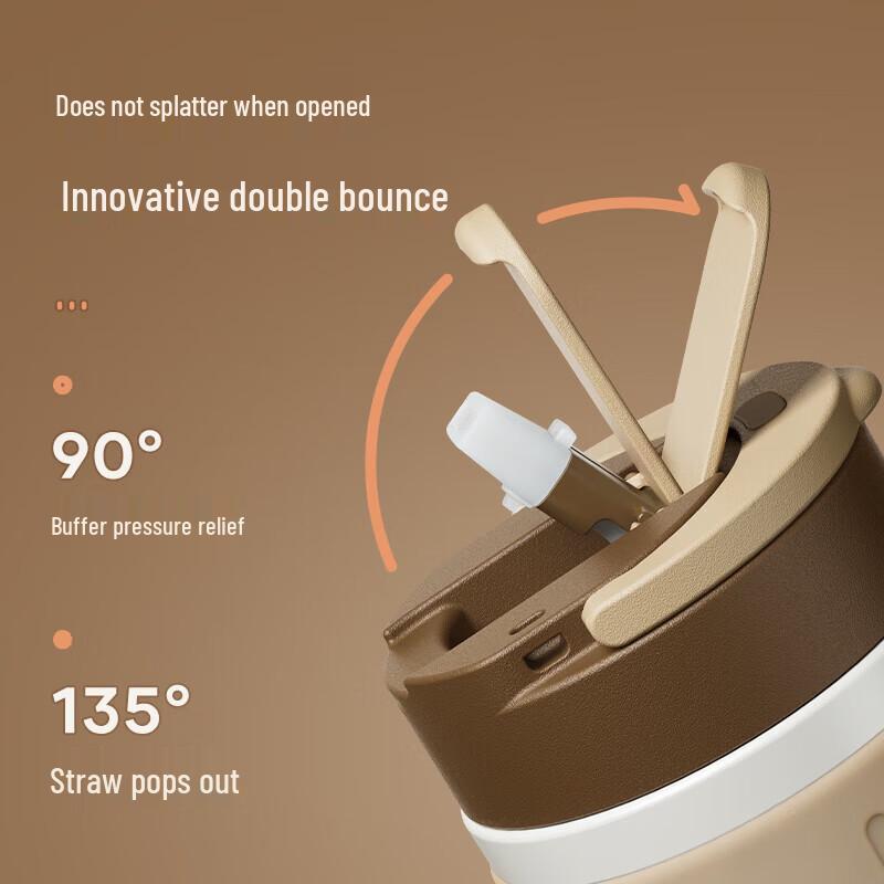 Wushengwu Insulated Coffee Mug with Straw