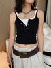 Louvre Spring Double Strap Buttoned Camisole Slimming Top