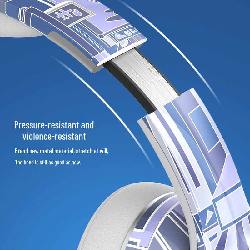 Trendy Bluetooth 5.2 Over-Ear Headphones with LED Lights and Foldable Design