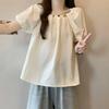 Women's Plus Size Puff Sleeve Square Neck Top - French Pleated, Slimming & Versatile Summer Fashion