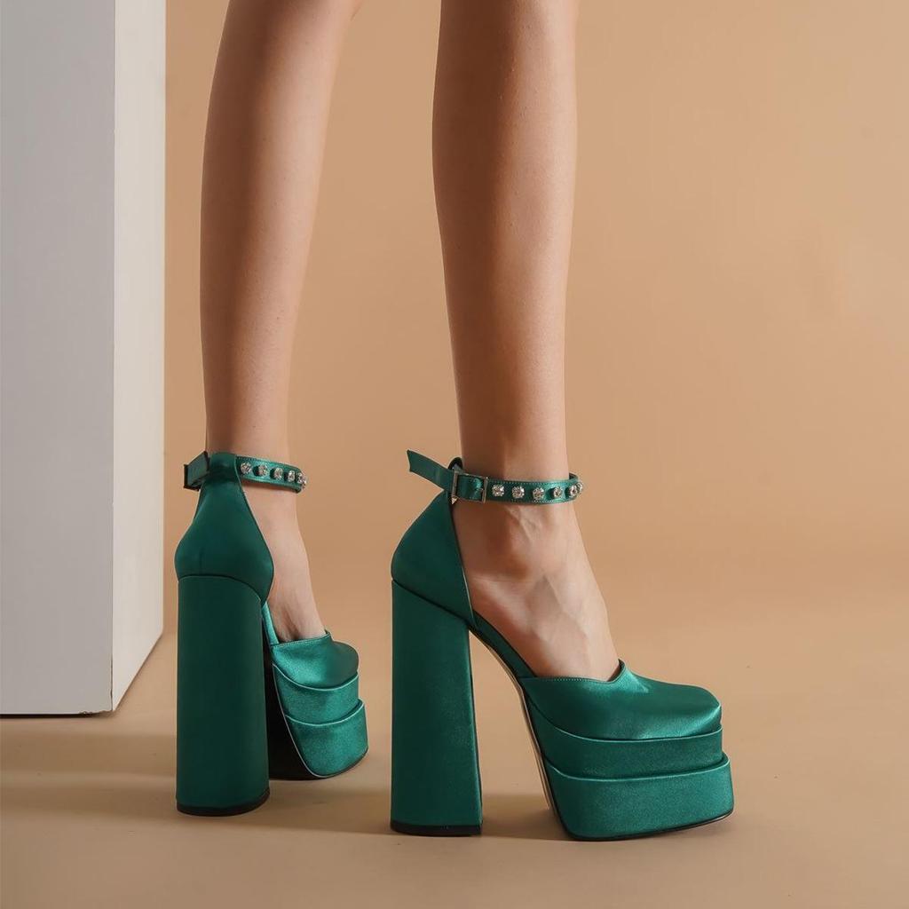 Kobiety Wysokie Obcasy Seksowne Panie Bardzo Wysoki Obcas Sandały Graffiti Klamra Bardzo Wysokie Zamszowe Buty na Platformie