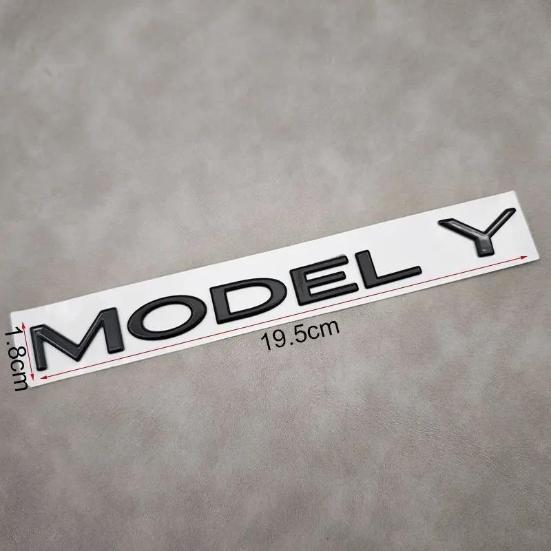 1PCS ABS Black Model 3 Letters Logo Car Rear Trunk Badge Sticker For Tesla Model X S 3 Y Auto Decal Accessories