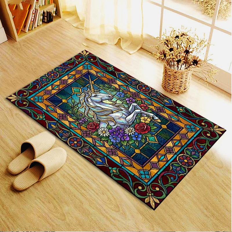 2025 New Unicorn Animal Carpet Rug for Living Room Bedroom Home Sofa Decoration,Kids play Non-slip Floor Mat142