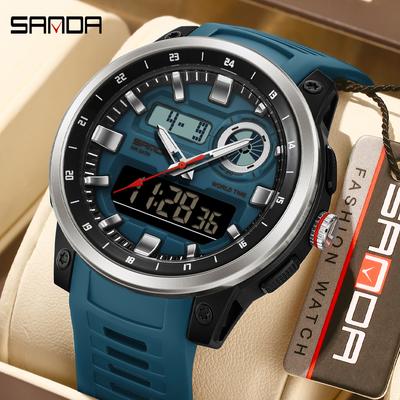 Marca de Moda Deporte Electrónica Relojes para Hombre Exterior Analógico Digital Reloj de Hombre Luminoso Impermeable Luz de Fondo Reloj de Pulsera