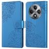 For Oppo Reno12 F 5G/4G Case Rose Flower PU Leather Wallet Phone Cover with 3 Card Slots