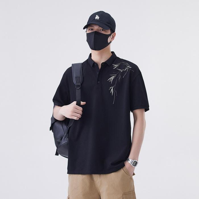 Men's New Summer T-shirt Loose Lapel Short-sleeved POLO Shirt T-shirt