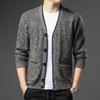 Men's Autumn/Winter Plus Velvet V-Neck Long Sleeve Cardigan Sweater