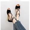 Sandals Women's Summer New Wedge Heel Fish Mouth Bag and Roman Sandals