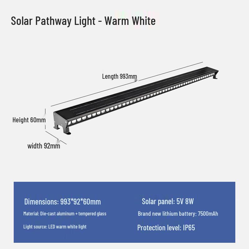 Solar Waterproof LED Path & Deck Light 993mm