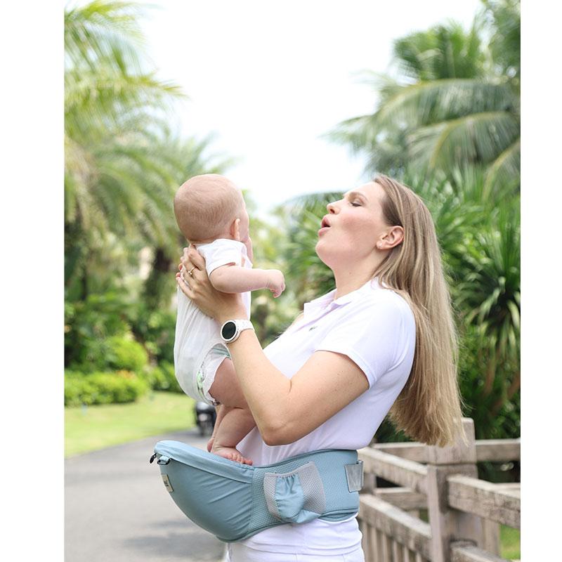 0-3 Years Old Baby Carrier with Hip Seat Blue Ergonomic Plastic Frame Foldable Easy Travel Baby Carrier  for Everyday