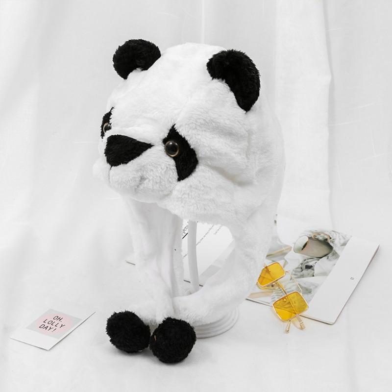 Kawaii Cartoon Tier Panda Hut Niedliche Kopfbedeckung Winddicht Warmer Hut Verkleidung Halloween Cosplay Geschenk für Junge Mädchen Kind Erwachsener