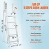 SucceBuy350lbs Dock Ladder Flip Up 4 Steps Pontoon Boat Ladder with Nonslip Mat Swimm Ladder for Ship/Lake/Pool/Marine Boarding