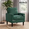 Accent Chair, Removable Pillow Linen Armchair with Comfy Spring Cushion for Living Room, Bedroom, Study, Dark Green
