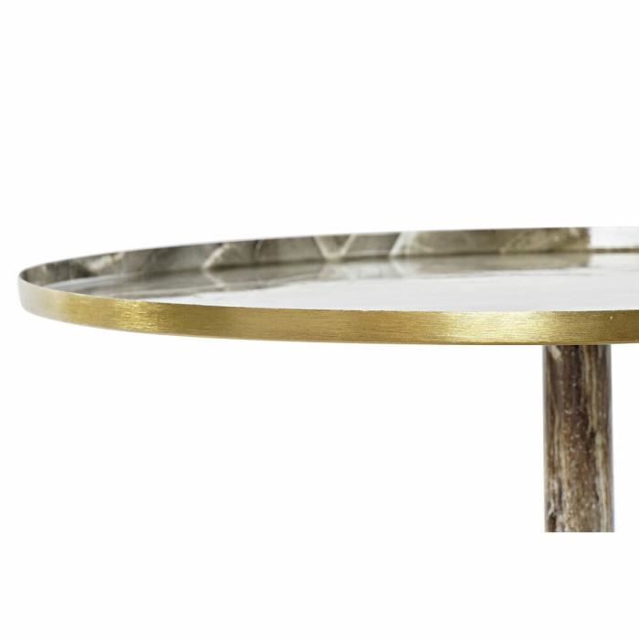 Table D'appoint En Aluminium Et Marbre Marron (51 X 51 X 51 Cm) - Blanc