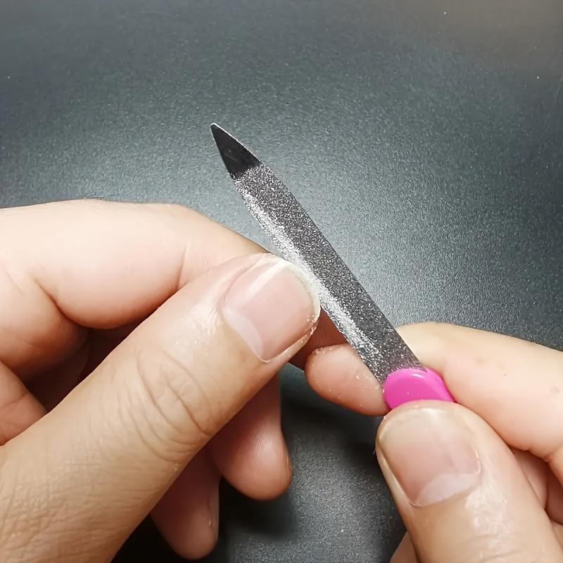 6pz Strisce Lima Doppia Faccia in Acciaio Inossidabile Lima Levigante e Lucidante Strumenti per Manicure Casalinga Strumenti per Salone di Unghie