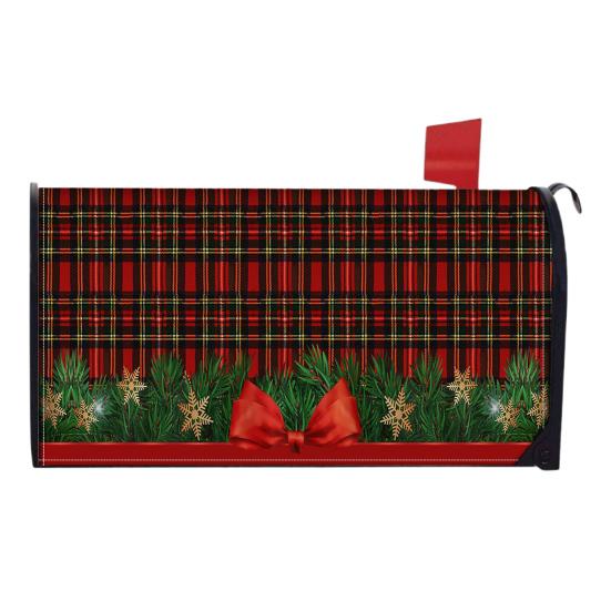 Winter Magnetic Mailbox Cover Standard Size 18 X 21in Merry Christmas Mailbox Wraps Cover Holiday Post Letter Box Cover for Outdoor Garden Yard Decor