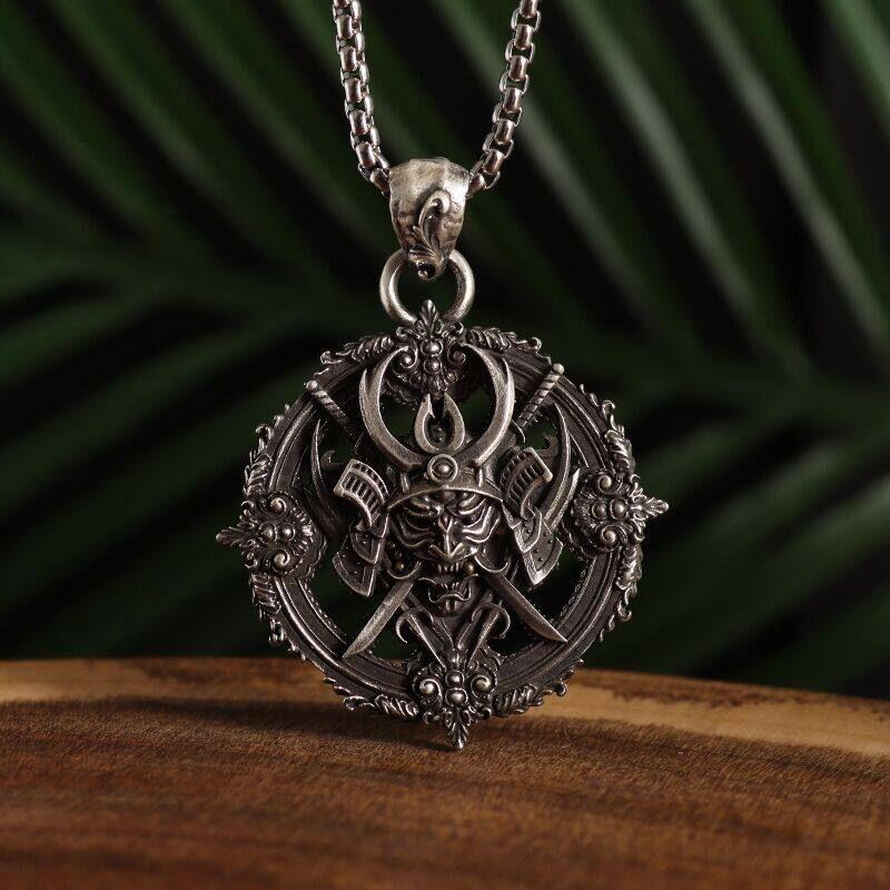 Retro G Skull Necklace Men s Dark Unique Niche Style Punk Exaggerated Death Demon Fashion Pendant Al19586-Silver