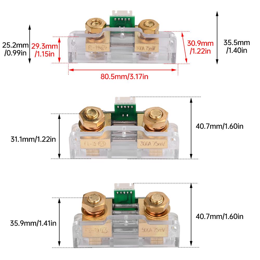 DC 7.5~100V Voltage Ammeter Power Meter Power Indicator Vehicle Lithium Iron Phosphate Bidirectional Detection Coulomb Meter