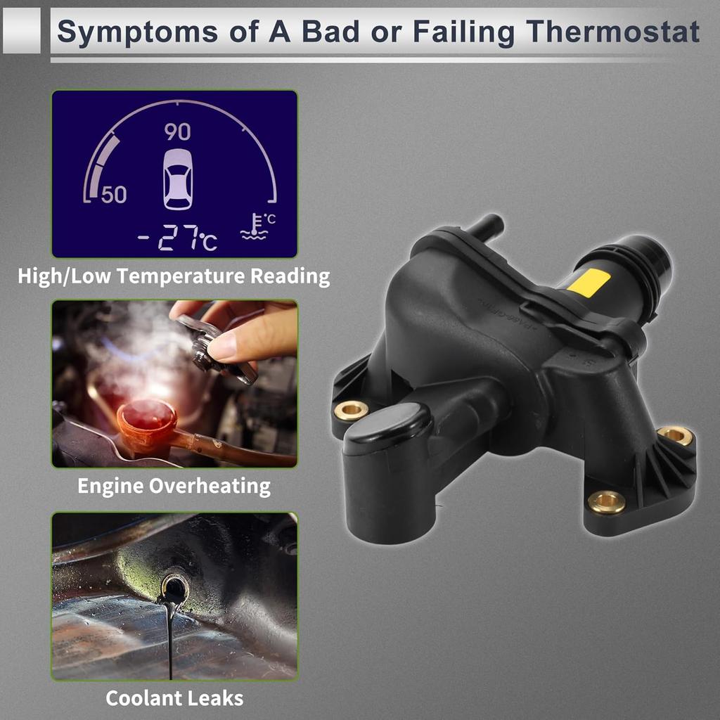 Inner Car Thermostat for Land Rover Range Rover Sport Discovery Durable Engine Coolant Thermostat Housing Assembly No.LR073372 Aluminum Alloy 1 Pcs